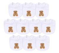 Hakochia Muslin Baby Bibs Extra Thick, for Heavy Droolers 0-36M | 6-Layer Super Absorbent Baby Feeding Bibs | Unisex Neutral Design 10-Pack, Hypoallergenic & Quick Dry