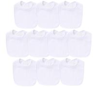 Hakochia Muslin Baby Bibs Extra Thick, for Heavy Droolers 0-36M | 6-Layer Super Absorbent Baby Feeding Bibs | Unisex Neutral Design 10-Pack, Hypoallergenic & Quick Dry