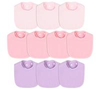 Hakochia Muslin Baby Bibs Extra Thick, for Heavy Droolers 0-36M | 6-Layer Super Absorbent Baby Feeding Bibs | Unisex Neutral Design 10-Pack, Hypoallergenic & Quick Dry
