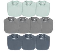 Hakochia Muslin Baby Bibs Extra Thick, for Heavy Droolers 0-36M | 6-Layer Super Absorbent Baby Feeding Bibs | Unisex Neutral Design 10-Pack, Hypoallergenic & Quick Dry