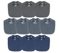 Hakochia Muslin Baby Bibs Extra Thick, for Heavy Droolers 0-36M | 6-Layer Super Absorbent Baby Feeding Bibs | Unisex Neutral Design 10-Pack, Hypoallergenic & Quick Dry (DarkBlue-2)