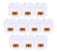 Hakochia Muslin Baby Bibs Extra Thick, for Heavy Droolers 0-36M | 6-Layer Super Absorbent Baby Feeding Bibs | Unisex Neutral Design 10-Pack, Hypoallergenic & Quick Dry