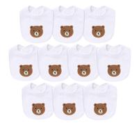 Hakochia Muslin Baby Bibs Extra Thick, for Heavy Droolers 0-36M | 6-Layer Super Absorbent Baby Feeding Bibs | Unisex Neutral Design 10-Pack, Hypoallergenic & Quick Dry