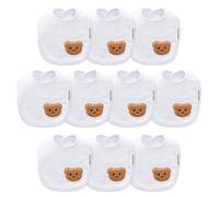 Hakochia Muslin Baby Bibs for Heavy Droolers 0-36M Extra Thick | 6-Layer Super Absorbent Baby Feeding Bibs | Unisex Neutral Design 10-Pack, Hypoallergenic & Quick Dry