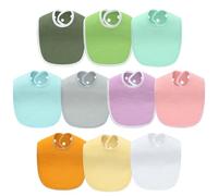 Hakochia Muslin Baby Bibs, Soft & Absorbent, Cotton Feeding Bibs for Newborns & Toddlers, Unisex Baby Bib Set, Comfortable & Gentle on Skin, Ideal for Drooling & Teething, 10 Pack