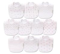 Hakochia Muslin Baby Bibs, Soft & Absorbent, Cotton Feeding Bibs for Newborns & Toddlers, Unisex Baby Bib Set, Comfortable & Gentle on Skin, Ideal for Drooling & Teething, 10 Pack