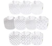 Hakochia Muslin Baby Bibs, Soft & Absorbent, Cotton Feeding Bibs for Newborns & Toddlers, Unisex Baby Bib Set, Comfortable & Gentle on Skin, Ideal for Drooling & Teething, 10 Pack
