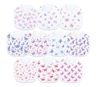 Hakochia Waterproof Baby Bibs Cotton Super Soft Absorbent 4-Layer Unisex Baby Bandana Bibs With Adjustable Snaps for Boys Girls Infants Newborn Feeding, Teething, Drooling,3-36 Months,10-Pack