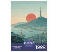 Hakodate Japan Vintage Poster 1000 Piece Jigsaw Puzzle, Historic Square Architecture, Screen-Free Fun, Matte Printed Jigsaw, for Travel Lovers, 70x50cm/1000pcs
