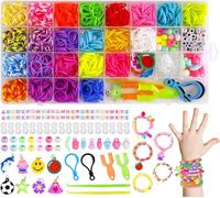 HAKOFS 2300+ Loom Band Kit - 23 Colors Loom Bands Starter Kits with Other Accessories and Storage Box, DIY Friendship Rubber Band Bracelet Making Kit for Girls Boys Birthday Gifts