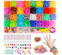 HAKOFS 2500+ Loom Band Kit - 32 Colors Loom Bands Starter Kits for Refill Making Craft Kits, DIY Friendship Rubber Band Bracelet Making Kit with Accessories and Storage Box