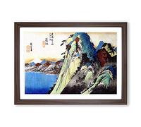 Hakone View of The Lake by Utagawa Hiroshige Framed Print | A2 Walnut Framed Wall Art | Ready to Hang | Asian Landscape Picture | Living Room Bedroom Lounge Office