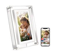HAKRDRDO FRAMEO 5 Inch Smart WiFi Acrylic Digital Photo Frame IPS LCD Touch Screen, Auto-Rotate Portrait and Landscape, Built in 32GB Memory,Gift Choose Acrylic Digital Picture Frame