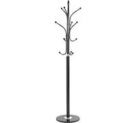 HAKU Coat rack chrome, black, marble, metal coat rack - Dimensions: H 179 x Ø 40 cm, Style: Modern