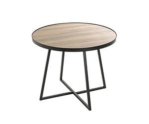 HAKU End Table Oak, Black, Mdf, Metal - Dim.: H 48 cm X Ø 60 cm, Style: Modern