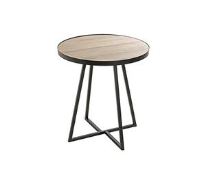 HAKU End Table Oak, Black, Mdf, Metal - Dim.: H 52 cm Ø 48 cm, Style: Modern