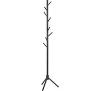 HAKU Hall-Tree Black, Solid Wood - Dim.: H 174 cm X Ø 43 cm, Style: Traditional
