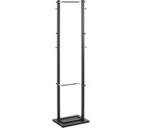 HAKU Hall-Tree Chrome, Black, Metal - Dim.: W 40 cm X H 175 cm X D 30 cm, Style: Modern