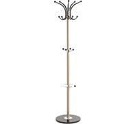 HAKU Hall-Tree Oak, Black, Marble, Metal - Dim.: H 175 cm X Ø 40 cm, Style: Modern