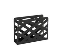 HAKU Magazin rack, Black Metal with Trapezoidal Perforations, Magazin rack - Dimensions: W 35 x H 26 x D 10 cm, Style: Modern