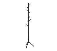 HAKU Mobel Hall-Tree Black, Solid Wood - Size: H 174 cm X Ø 43 cm, Style: Traditional