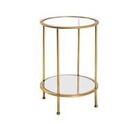 HAKU Möbel End Table Gold, Metal, Tempered Glass, Mirror - Size: H 55 cm X Ø