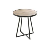 HAKU Möbel End Table Oak, Black, Mdf, Metal - Size: H 52 cm X Ø 48 cm, Style: Modern