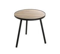 HAKU Möbel End Table Oak, Black, Mdf, Metal - Size: H 52 cm X Ø 50 cm, Style: Modern