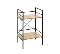 HAKU Möbel End Table Oak, Black, Mdf, Metal - Size: W 34 cm X H 62 cm X D 27 cm, Style: Modern