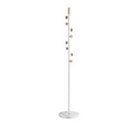 HAKU Möbel Hall-Tree Nature, White, Marble, Solid Wood, Metal - Size: H 178 cm X Ø 35 cm, Style: Modern