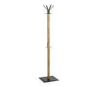 HAKU Möbel hall-tree oak, black, solid wood, metal - Size: W 40 cm x H 180 cm x D 40 cm, Style: Modern