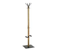 HAKU Möbel hall-tree oak, black, solid wood, metal - Size: W 40 cm x H 180 cm x D 40 cm, Style: Modern