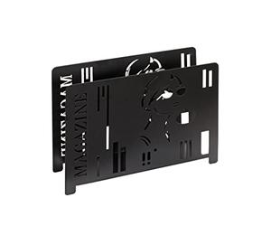 HAKU Möbel Magazine Rack Black, Metal - Size: W 37 cm X H 26 cm X D 12 cm, Style: Modern