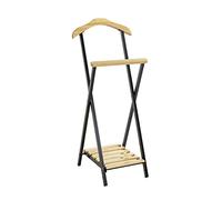 HAKU Möbel Men'S Valet Nature, Black, Solid Wood, Metal - Size: W 45 cm X H 110 cm X D 45 cm, Style: Traditional
