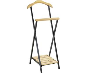 HAKU Möbel Men'S Valet Nature, Black, Solid Wood, Metal - Size: W 45 cm X H 110 cm X D 45 cm, Style: Traditional