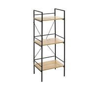 HAKU Möbel Rack Oak, Black, Mdf, Metal - Size: W 34 cm X H 96 cm X D 27 cm, Style: Modern