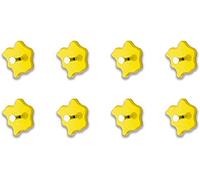 HAKU Möbel Set of 8 Wardrobe Knobs Chrome, Yellow, Mdf, Metal - Size: D 5 cm X Ø 11 cm, Style: Modern