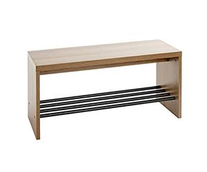 HAKU Möbel Shoe-Bench Oak, Black, MDF, Metal - Size: W 80 cm x H 40 cm x D 30 cm, Style: Modern