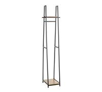 HAKU Möbel Standing Wardrobe Oak, Black, Mdf, Metal - Size: W 38 cm X H 166 cm X D 40 cm, Style: Modern