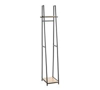 HAKU Möbel Standing Wardrobe Oak, Black, Mdf, Metal - Size: W 38 cm X H 166 cm X D 40 cm, Style: Modern