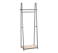 HAKU Möbel Standing Wardrobe Oak, Black, Mdf, Metal - Size: W 68 cm X H 166 cm X D 40 cm, Style: Modern