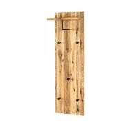 HAKU Möbel Wardrobe Oak Oiled, Black, Solid Wood, Metal - Size: W 30 cm X H 100 cm X D 20 cm, Style: Modern