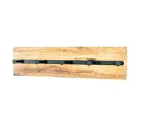 HAKU Möbel Wardrobe Oak Oiled, Black, Solid Wood, Metal - Size: W 60 cm X H 15 cm X D 6 cm, Style: Modern
