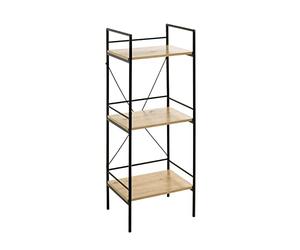 HAKU Rack light oak, black, MDF - Dim.: W 34 x H 96 x D 27 cm, Style: Modern