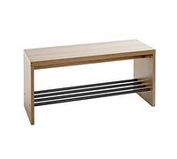 HAKU Shoe-Bench Oak, Black, MDF - Dim.: W 80 x H 40 x D 30 cm, Style: Modern