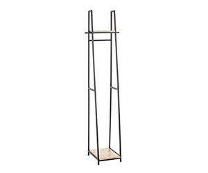 HAKU Standing Wardrobe Oak, Black, Mdf, Metal - Dim.: W 38 cm X H 166 cm X D 40 cm, Style: Modern
