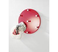 HAKU Wall Coat Rack Red Chrome MDF Metal Coat Rack Round with 7 Hooks D 5 cm x Ø 35 cm Style: Modern