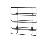 HAKU Wall Shelf Metal Hanging Shelf Black Floating Shelf Dimensions W 53 cm x H 56 cm x D 14 cm Style: Modern