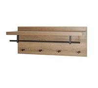 HAKU Wardrobe Oak, Black, MDF, Metal - Dim.: W 75 cm x H 30 cm x D 26 cm, Style: Modern
