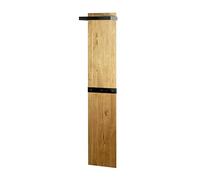 HAKU wardrobe oak, black, solid wood, metal - Dim.: W 35 cm x H 175 cm x D 25 cm, Style: Modern